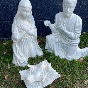 Vintage XL Nativity 21” Ceramic Molds Joseph, Mary & Baby Jesus